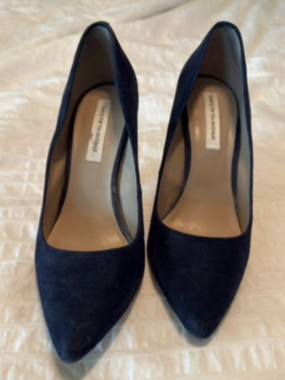 Saks Fifth Avenue Blue Suede Pumps